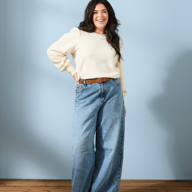 Lemahieu - Sweat manches bouffantes en Coton BIO - Ecru - Blanc - Femme