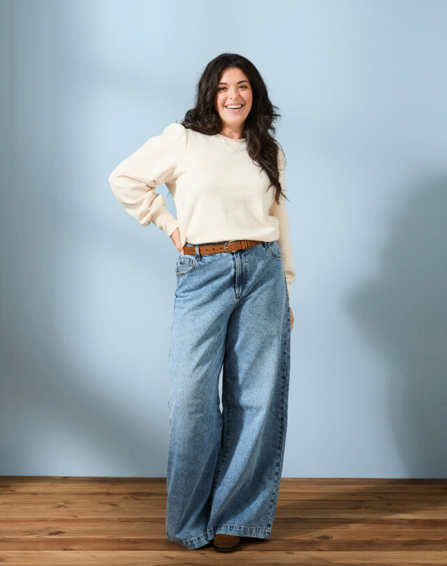 Lemahieu - Sweat manches bouffantes en Coton BIO - Ecru - Blanc - Femme