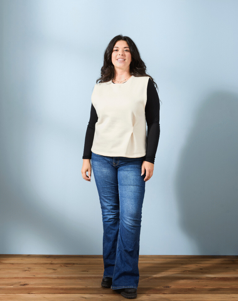 Lemahieu - Sweat sans manches Coton BIO - Ecru - Blanc - Femme