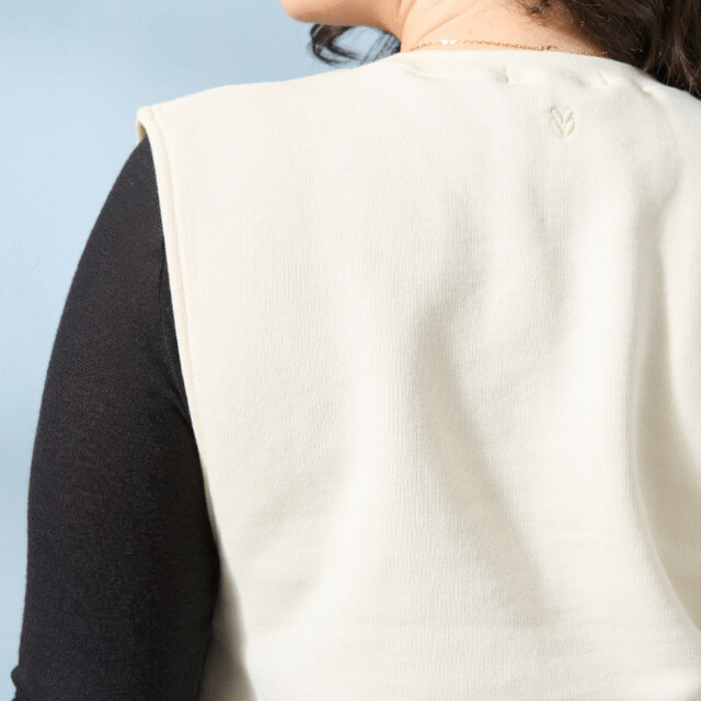 Lemahieu - Sweat sans manches Coton BIO - Ecru - Blanc - Femme