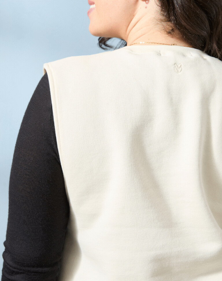 Lemahieu - Sweat sans manches Coton BIO - Ecru - Blanc - Femme
