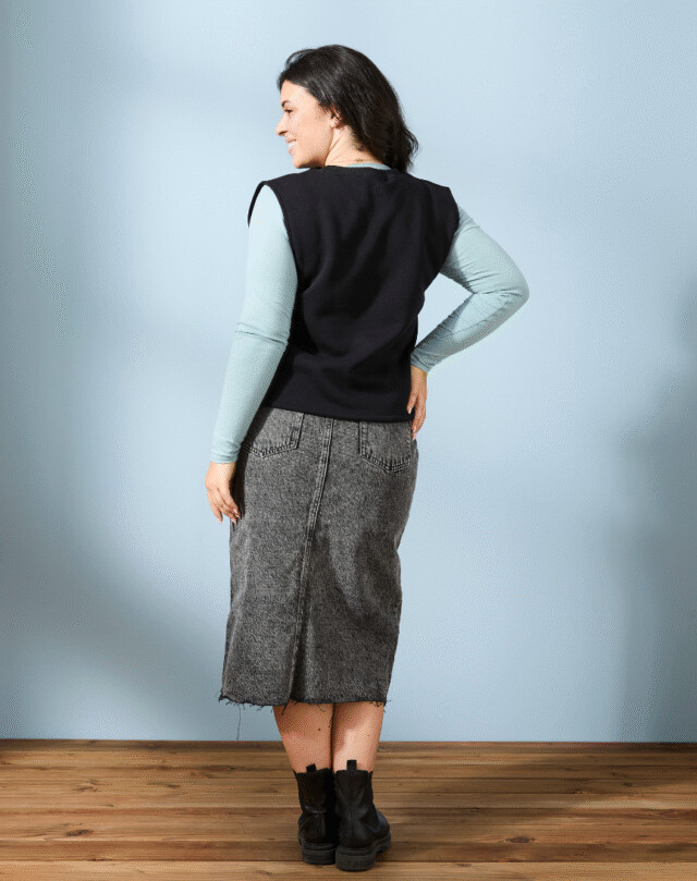 Lemahieu - Sweat sans manches Coton BIO - Noir - Femme