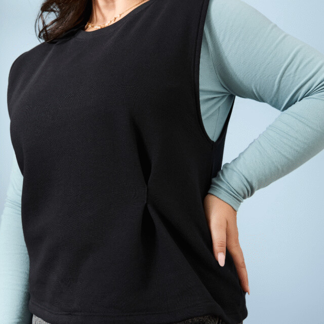 Lemahieu - Sweat sans manches Coton BIO - Noir - Femme