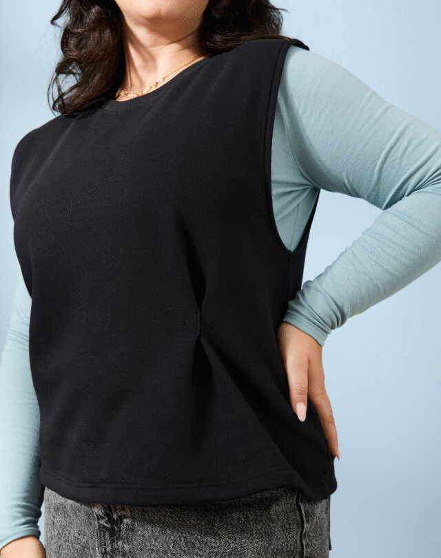 Lemahieu - Sweat sans manches Coton BIO - Noir - Femme