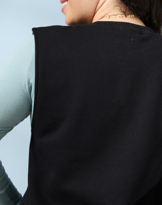 Lemahieu - Sweat sans manches Coton BIO - Noir - Femme