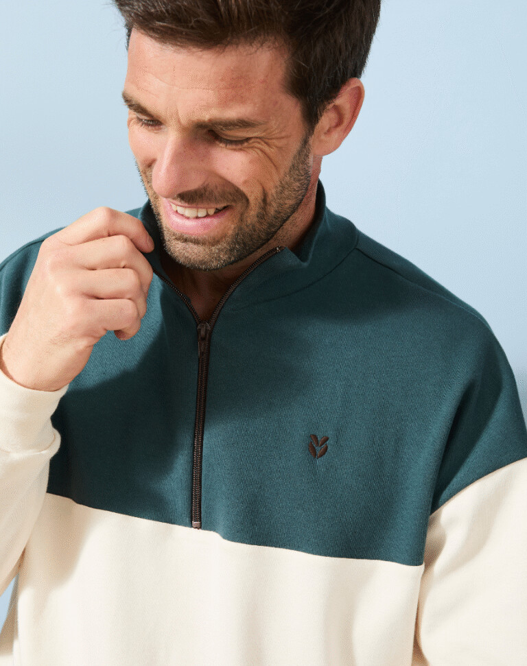 Lemahieu - Sweat zippé en Coton BIO - Cèdres - Homme
