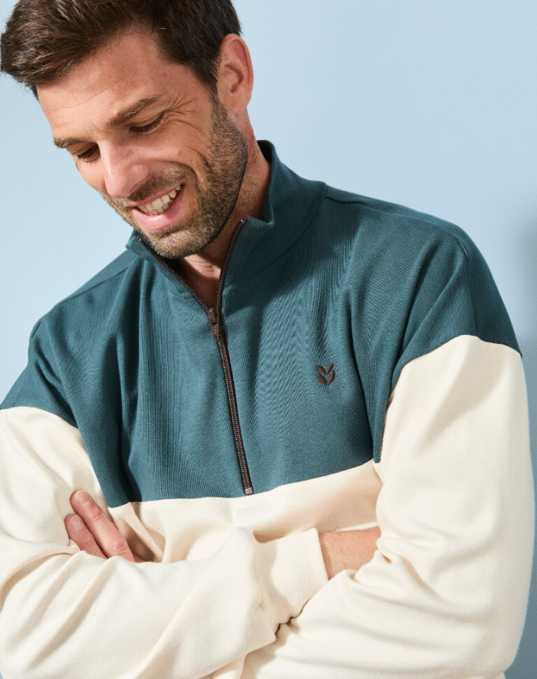 Lemahieu - Sweat zippé en Coton BIO - Cèdres - Homme