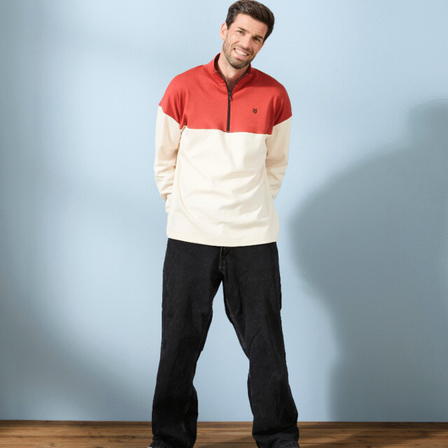 Lemahieu - Sweat zippé en Coton BIO - Tomette - Homme