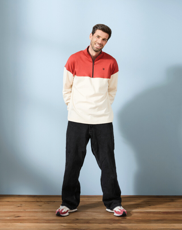 Lemahieu - Sweat zippé en Coton BIO - Tomette - Homme