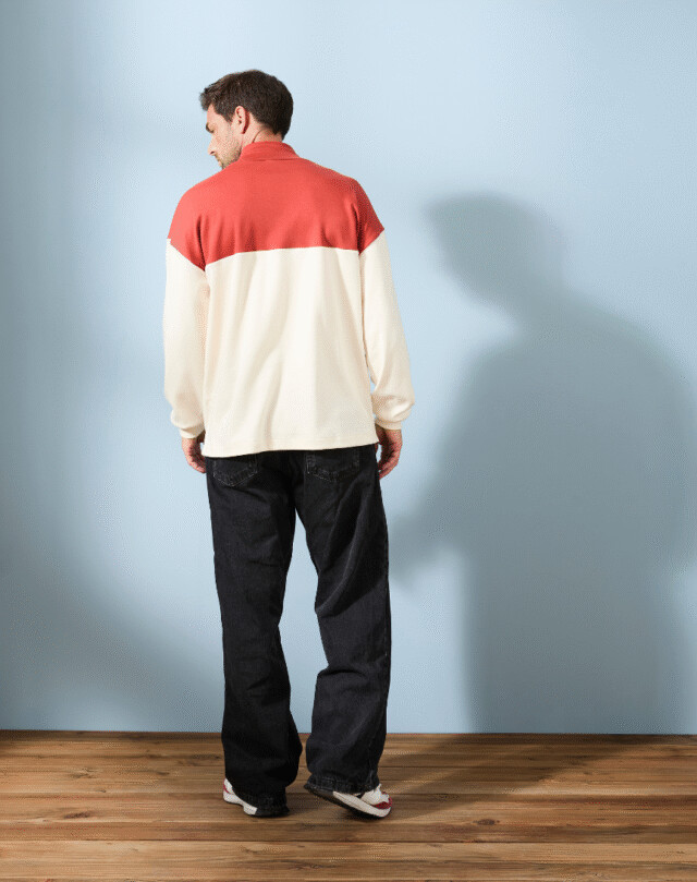 Lemahieu - Sweat zippé en Coton BIO - Tomette - Homme