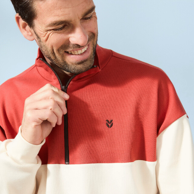 Lemahieu - Sweat zippé en Coton BIO - Tomette - Homme