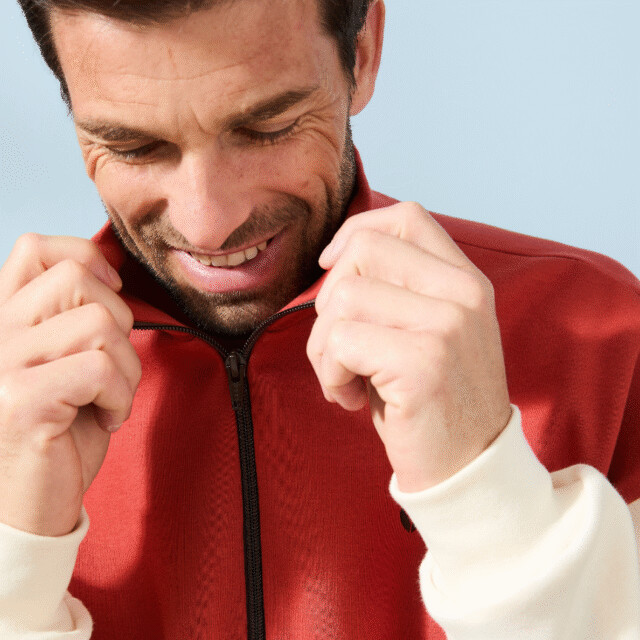 Lemahieu - Sweat zippé en Coton BIO - Tomette - Homme