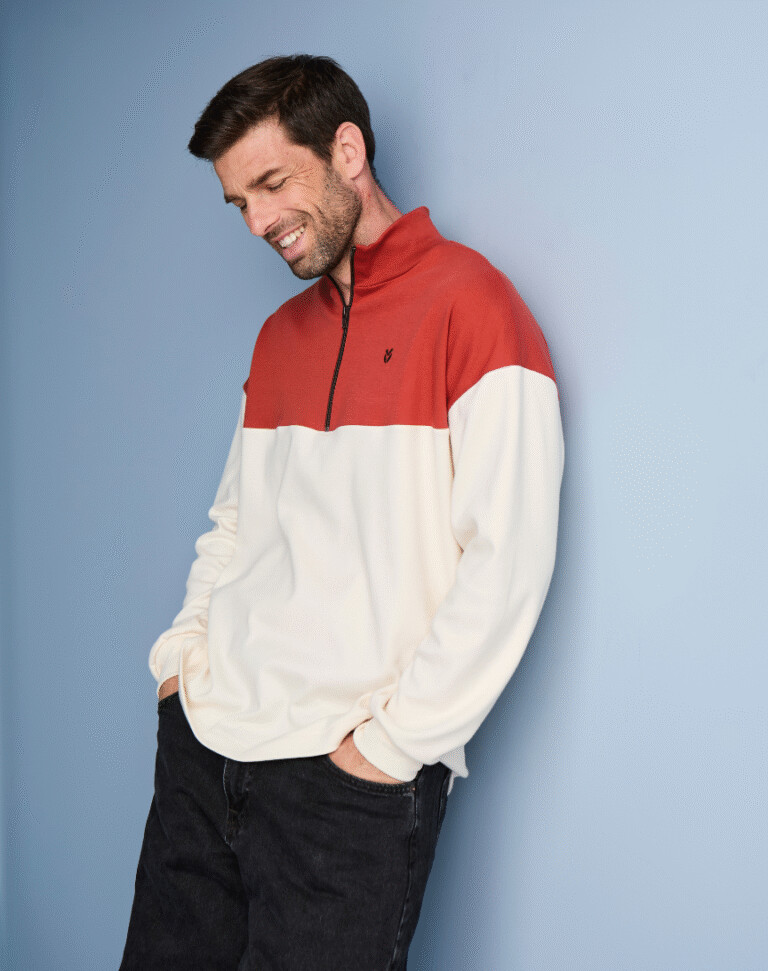 Lemahieu - Sweat zippé en Coton BIO - Tomette - Homme