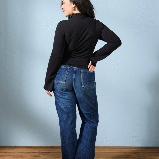 Lemahieu - T-shirt col cheminée - Noir - Femme