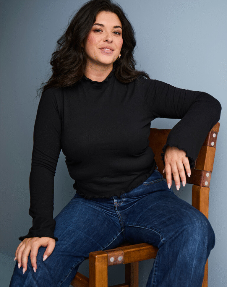 Lemahieu - T-shirt col cheminée - Noir - Femme