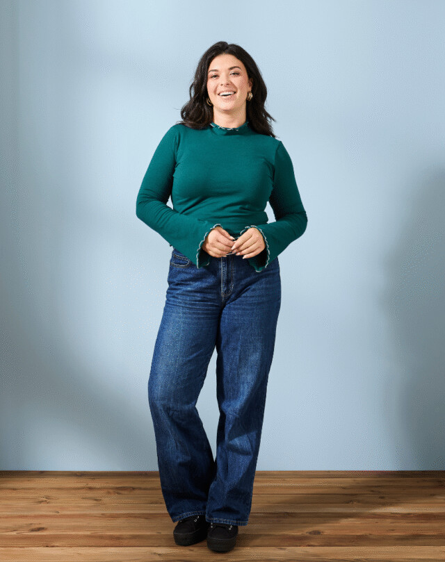 Lemahieu - T-shirt col cheminée - Vert Cyprès - Femme