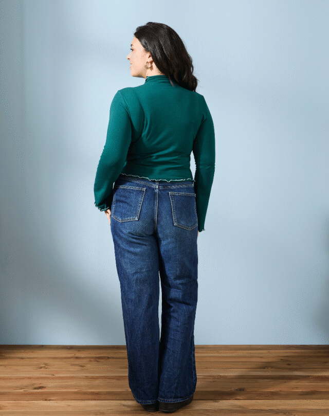 Lemahieu - T-shirt col cheminée - Vert Cyprès - Femme