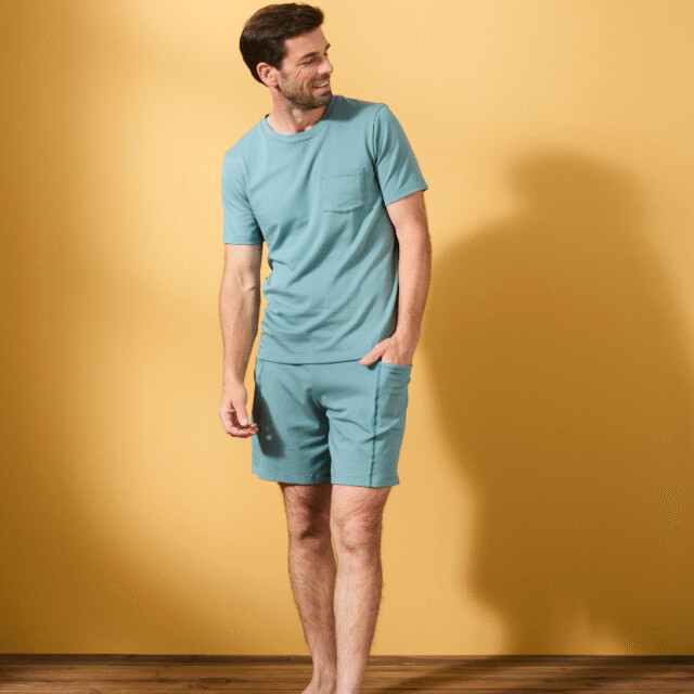 Lemahieu - T-shirt coton modal à poche - Velours - Col rond - Homme