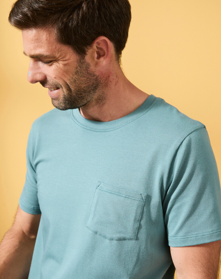 Lemahieu - T-shirt coton modal à poche - Velours - Col rond - Homme