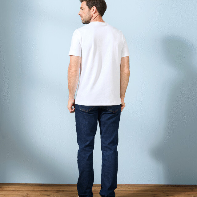 Lemahieu - T-shirt épais col signature en Coton Bio - Blanc - Homme