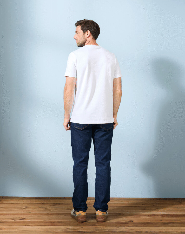 Lemahieu - T-shirt épais col signature en Coton Bio - Blanc - Homme