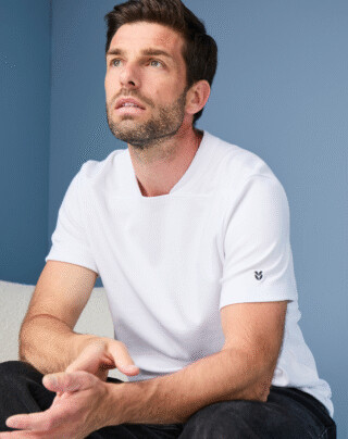 Maison Lemahieu - T-shirt épais col signature en Coton Bio – Blanc – Homme