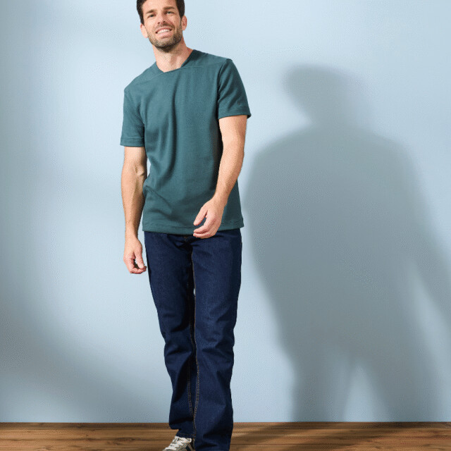 Lemahieu - T-shirt épais col signature en Coton Bio - Cèdres - Homme