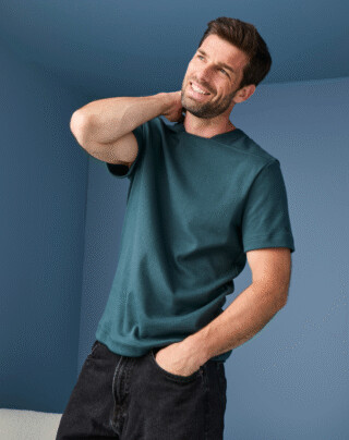 Maison Lemahieu - T-shirt épais col signature en Coton Bio – Cèdres – Homme