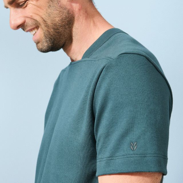 Lemahieu - T-shirt épais col signature en Coton Bio - Cèdres - Homme