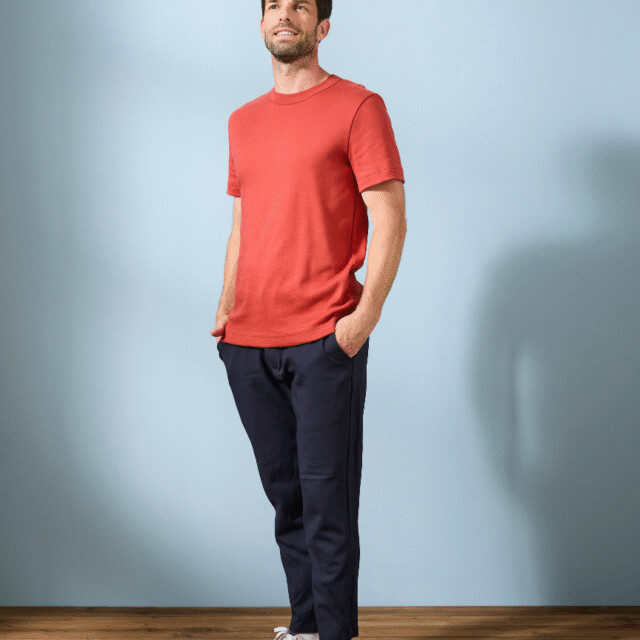 Lemahieu - T-shirt épais en Coton Bio - Tomette - Homme