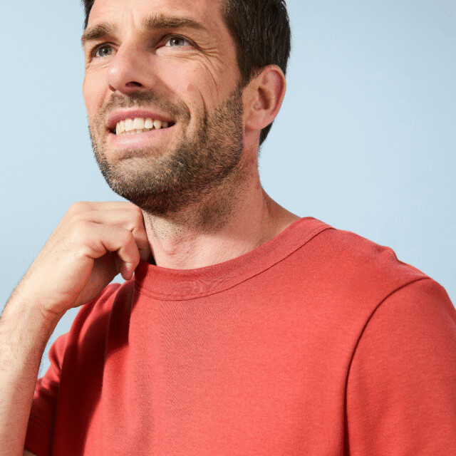 Lemahieu - T-shirt épais en Coton Bio - Tomette - Homme
