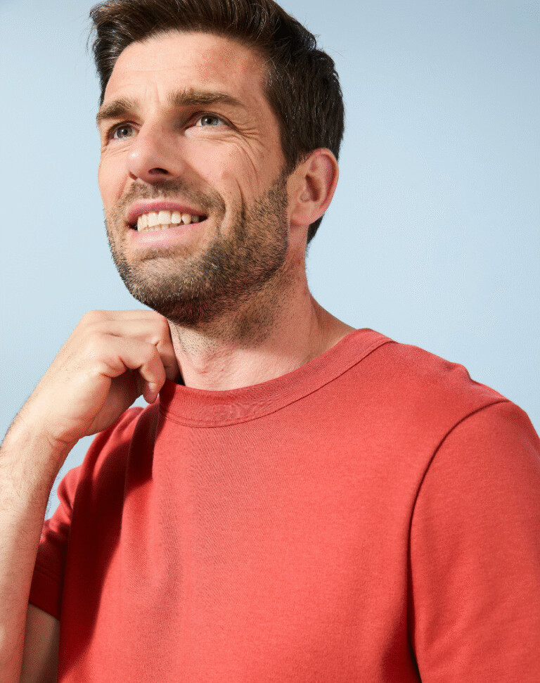 Lemahieu - T-shirt épais en Coton Bio - Tomette - Homme