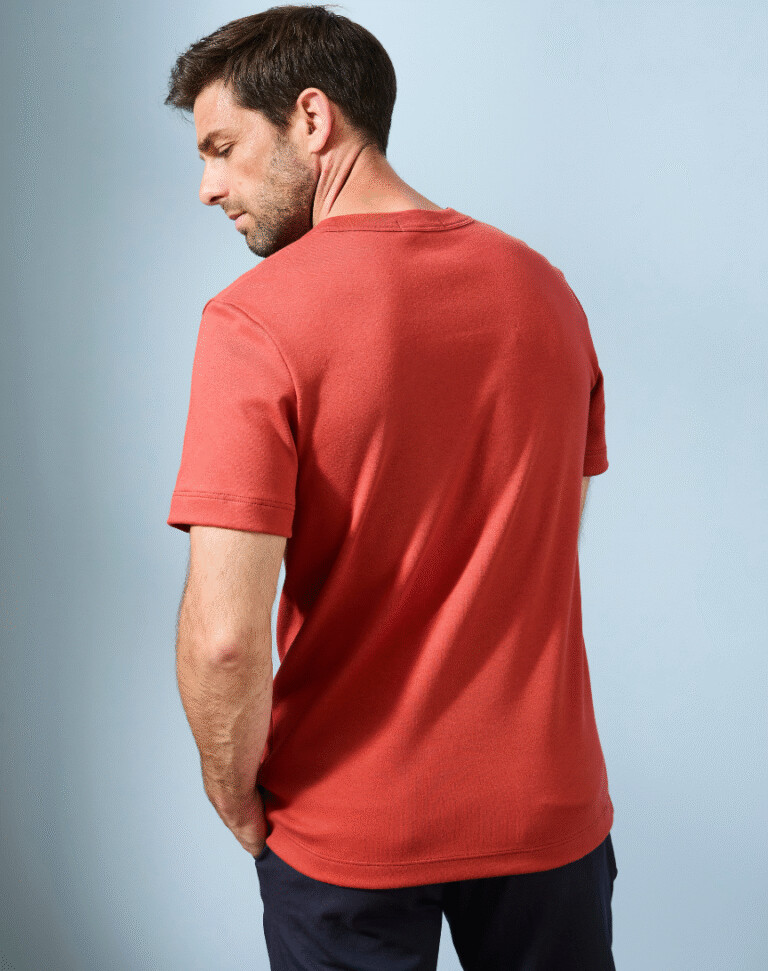 Lemahieu - T-shirt épais en Coton Bio - Tomette - Homme