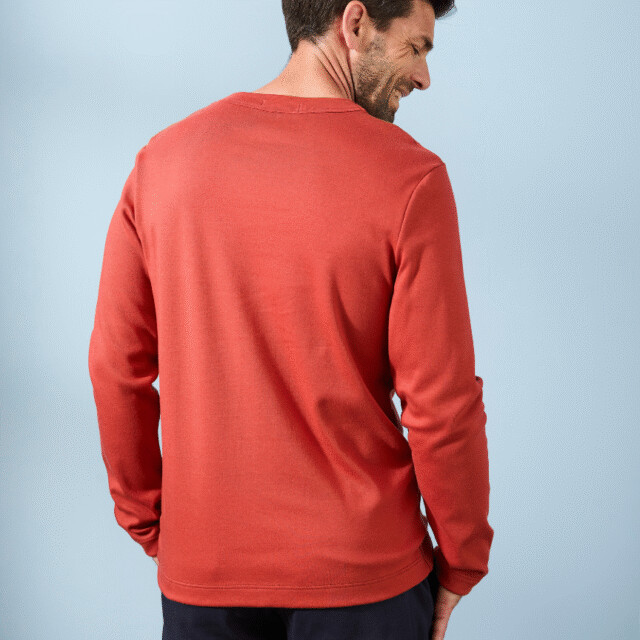 Lemahieu - T-shirt épais ML en Coton Bio - Tomette - Homme