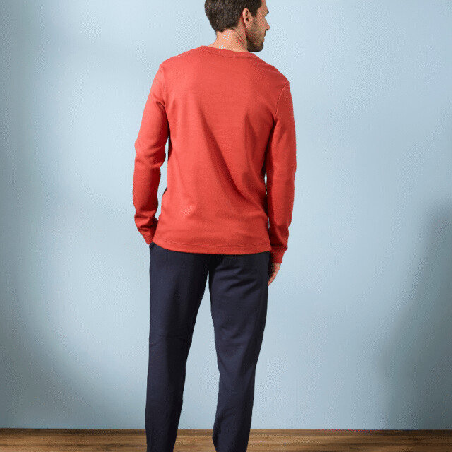 Lemahieu - T-shirt épais ML en Coton Bio - Tomette - Homme