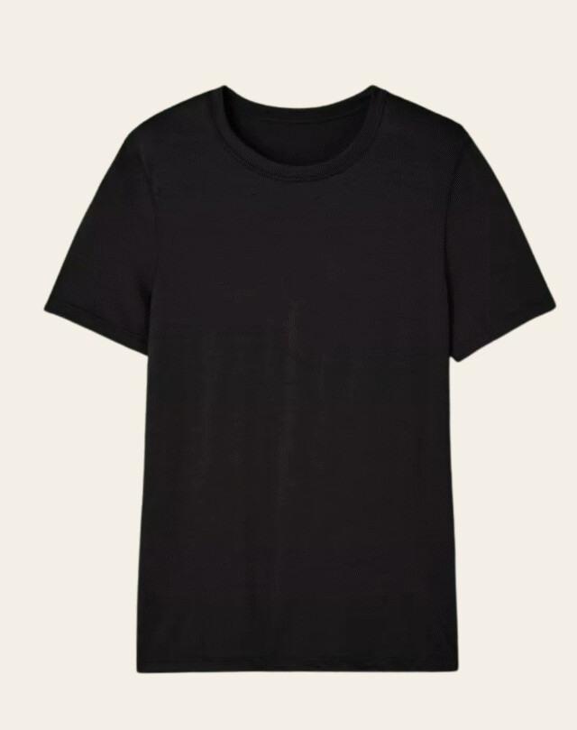 Lemahieu - T-shirt 100% Laine Mérinos - Noir - Homme