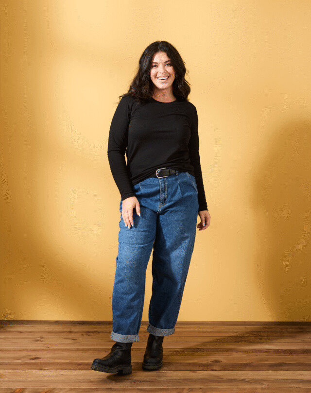 Lemahieu - T-shirt manches longues coton modal - Noir - Femme