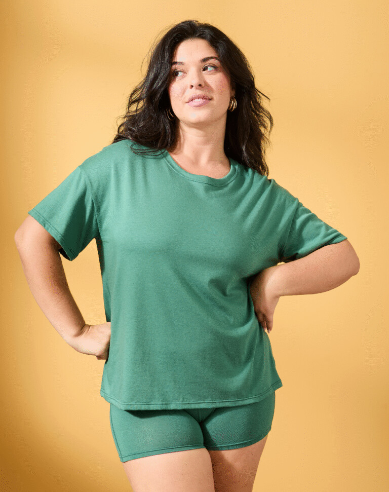 Lemahieu - T-shirt coton modal - Vert anglais - Femme