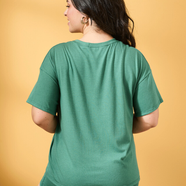 Lemahieu - Top oversize coton modal - Vert anglais - Femme