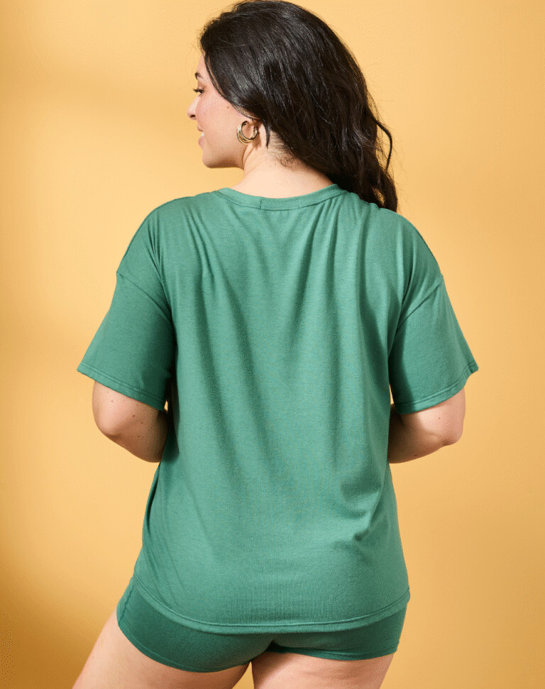 Lemahieu - T-shirt coton modal - Vert anglais - Femme
