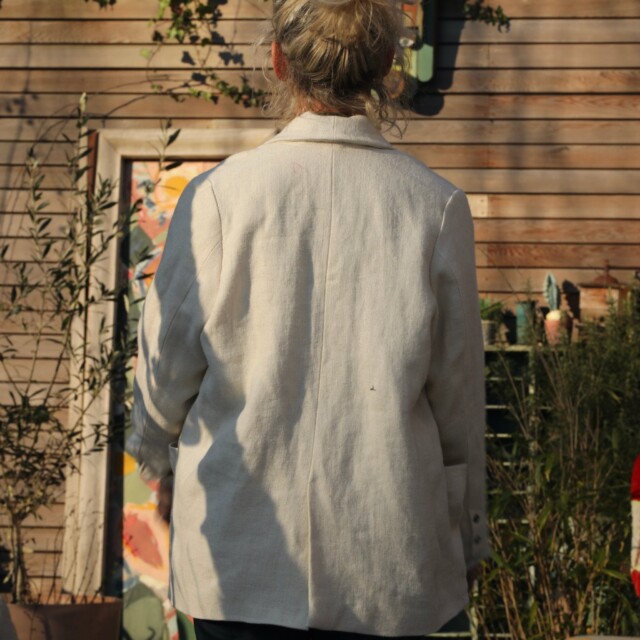 Quintessence - Veste Faustine - gros de Naples en lin blanchi