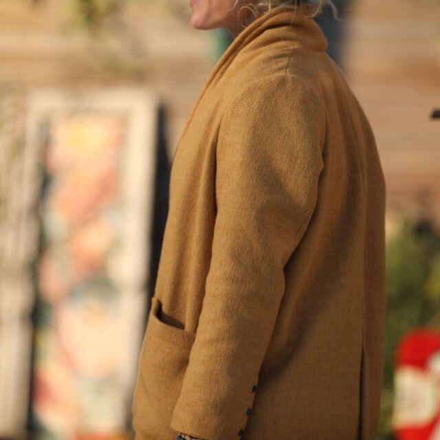 Quintessence - Veste Faustine - toile texturée ocre