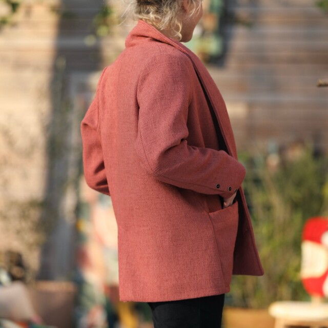 Quintessence - Veste Faustine - toile texturée terracotta