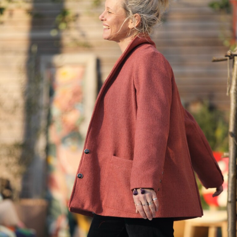 Quintessence - Veste Faustine - toile texturée terracotta