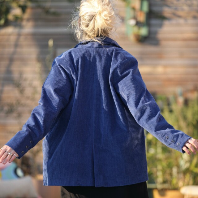 Quintessence - Veste Faustine - velours côtelé bleu doux