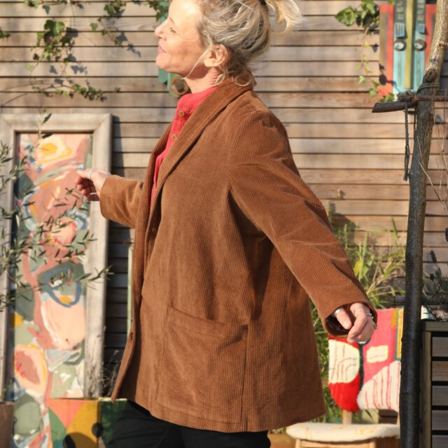 Quintessence - Veste Faustine - velours côtelé chamois