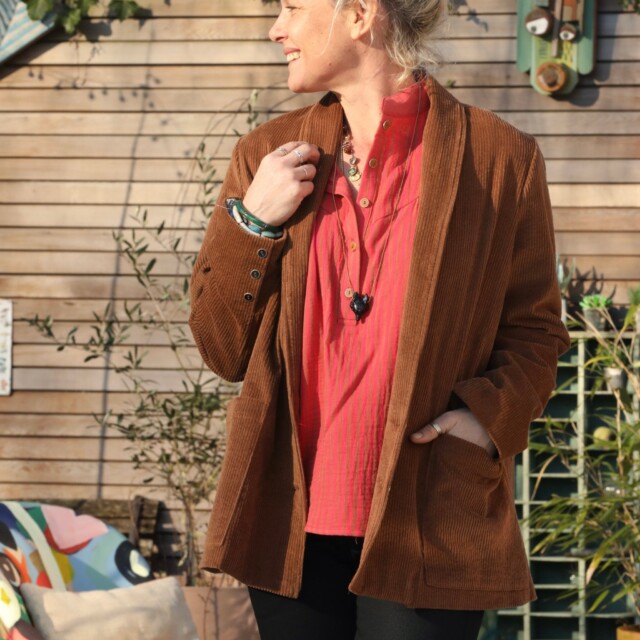 Quintessence - Veste Faustine - velours côtelé chamois