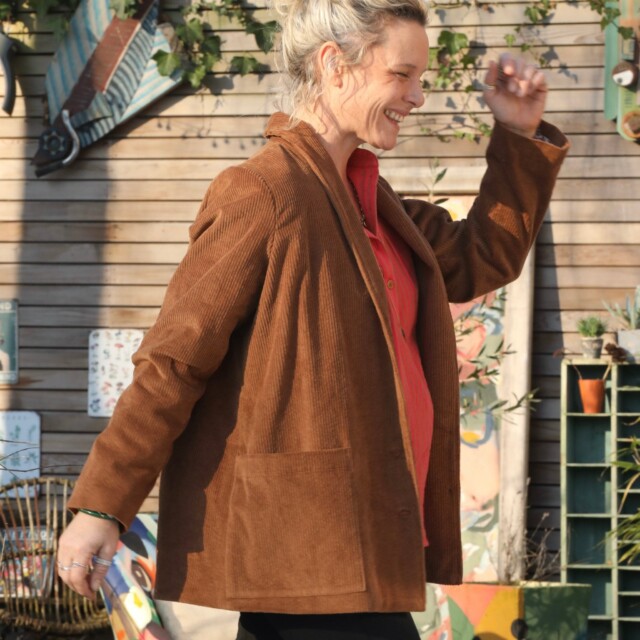 Quintessence - Veste Faustine - velours côtelé chamois