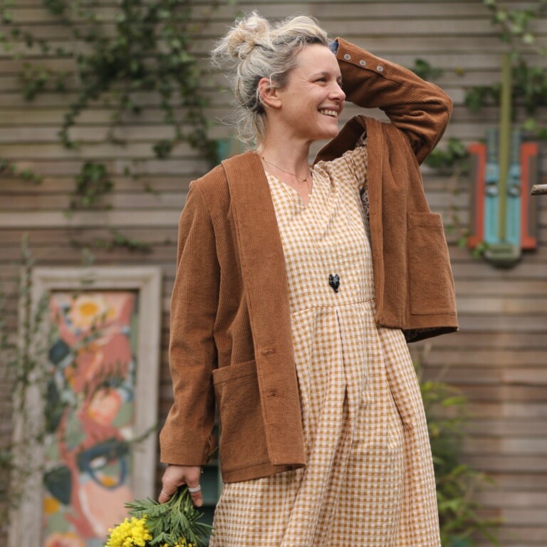 Quintessence - Veste Faustine - velours côtelé chamois