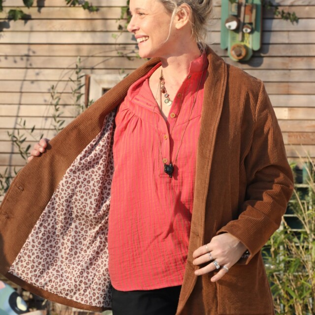 Quintessence - Veste Faustine - velours côtelé chamois